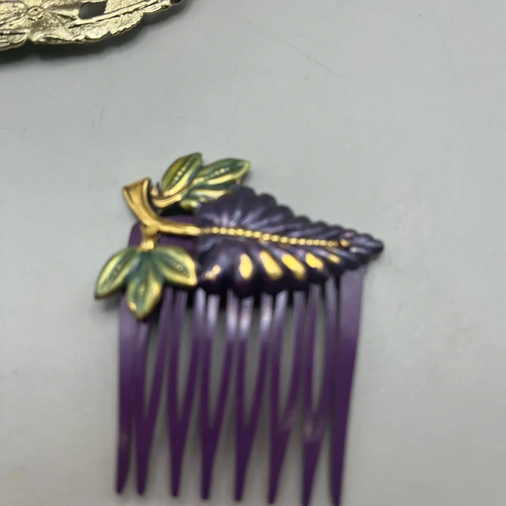 Elegant Vintage Gold and Purple Hair Accessory Set-Collection for Elegant Style